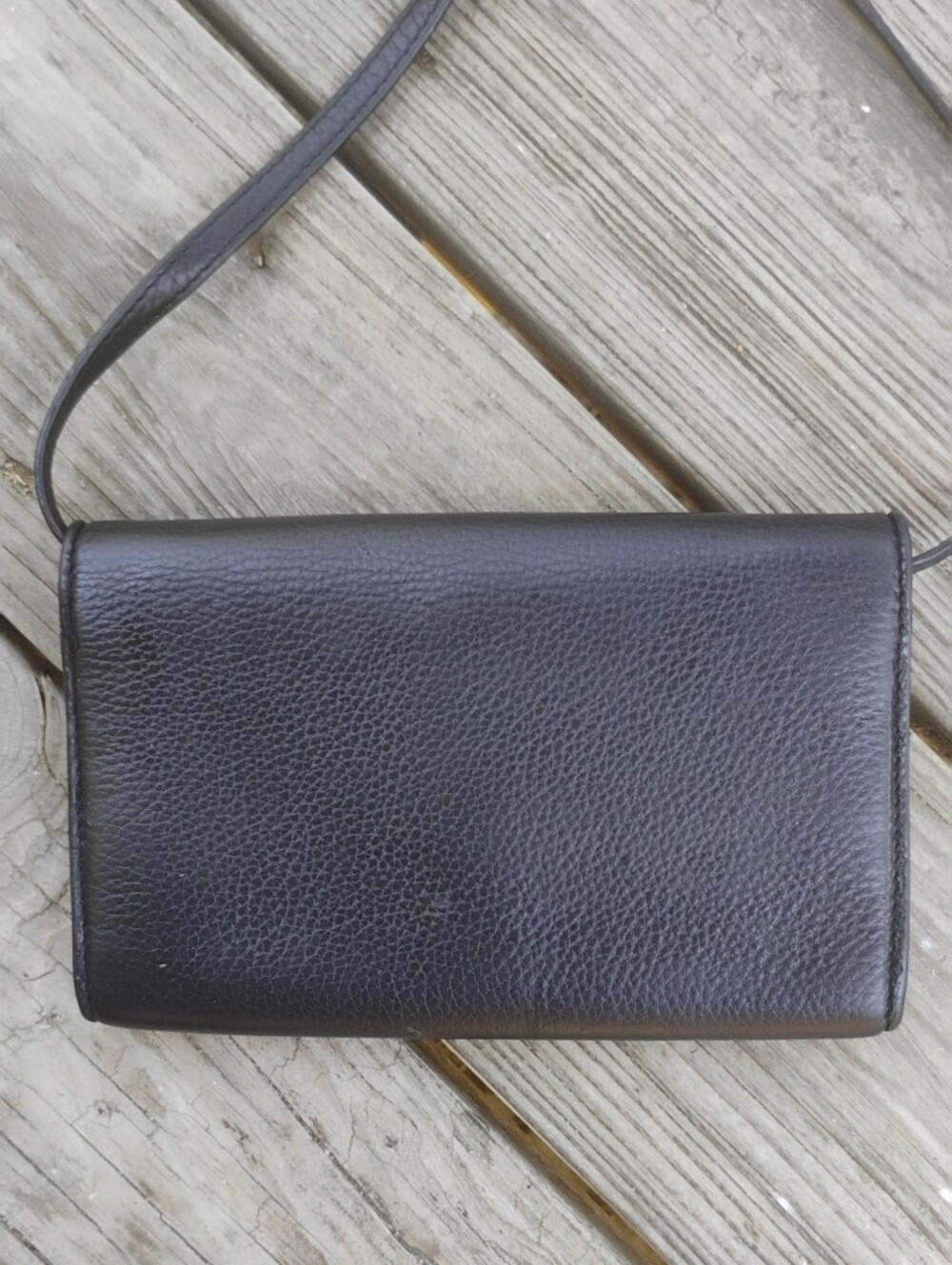 Tory Burch Black Pebbled Leather Crossbody Wallet Clutch And Coa - Picture 2 of 12